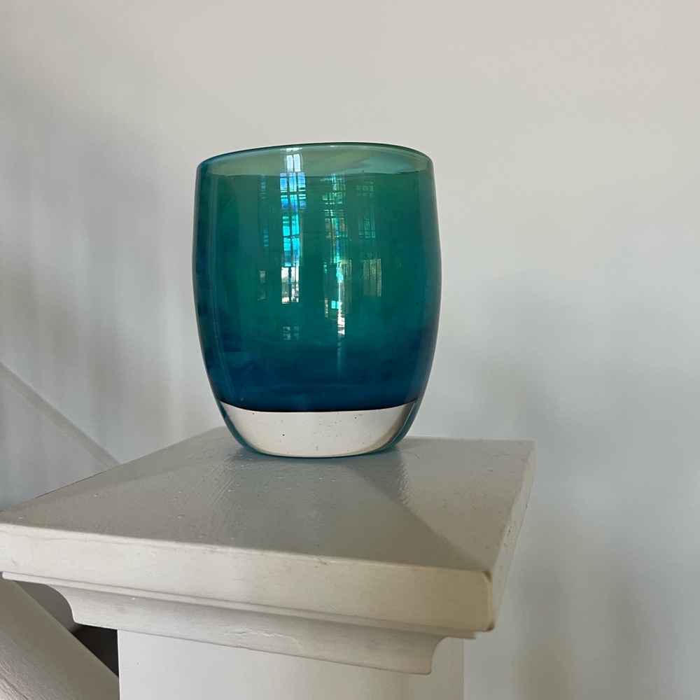 GLASSYBABY Blue Teal Glass Votive/Tumbler 🦋